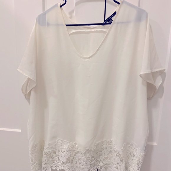 Zac & Rachel Tops - White shear shirt. Like new.